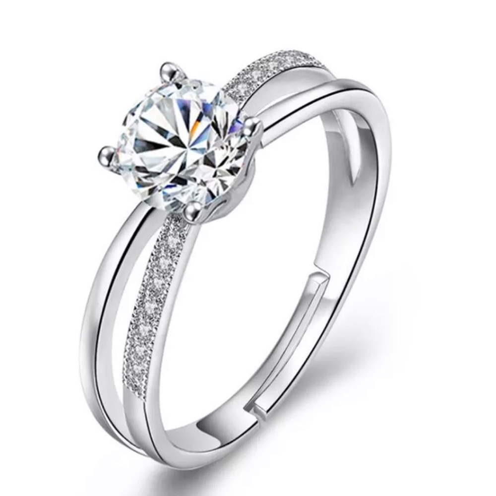 925 Sterling Silver Cubic Zirconia Cross Ring